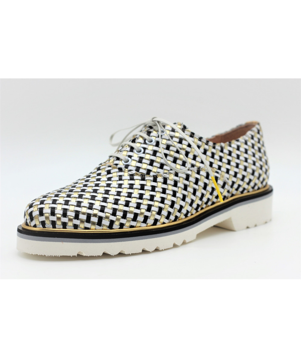 chaussures cuir tressé femme