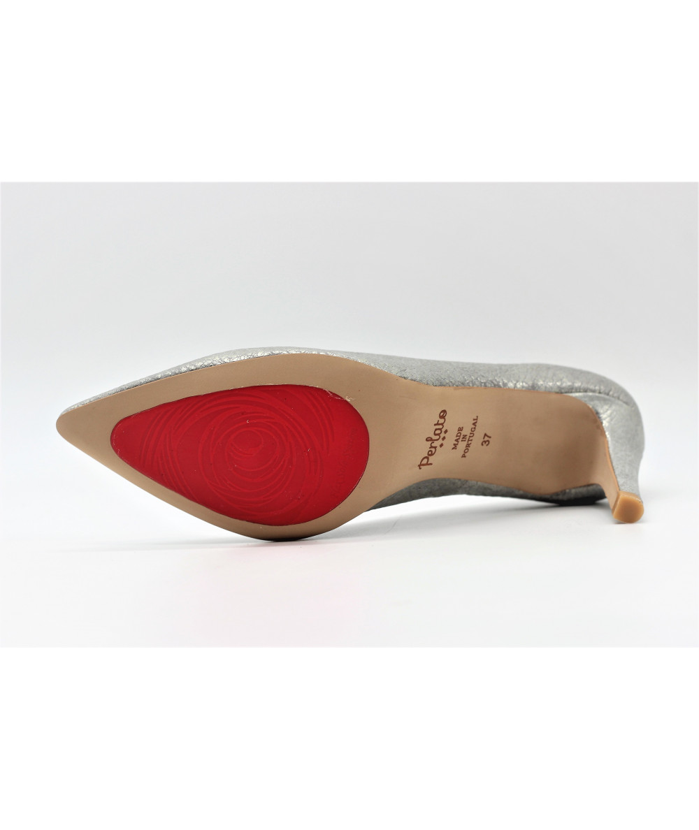 Escarpins Femme Noirs Et Argentés KIABI - Pointure 38 - Talon Aiguille >7cm - Occasion Très Bon état