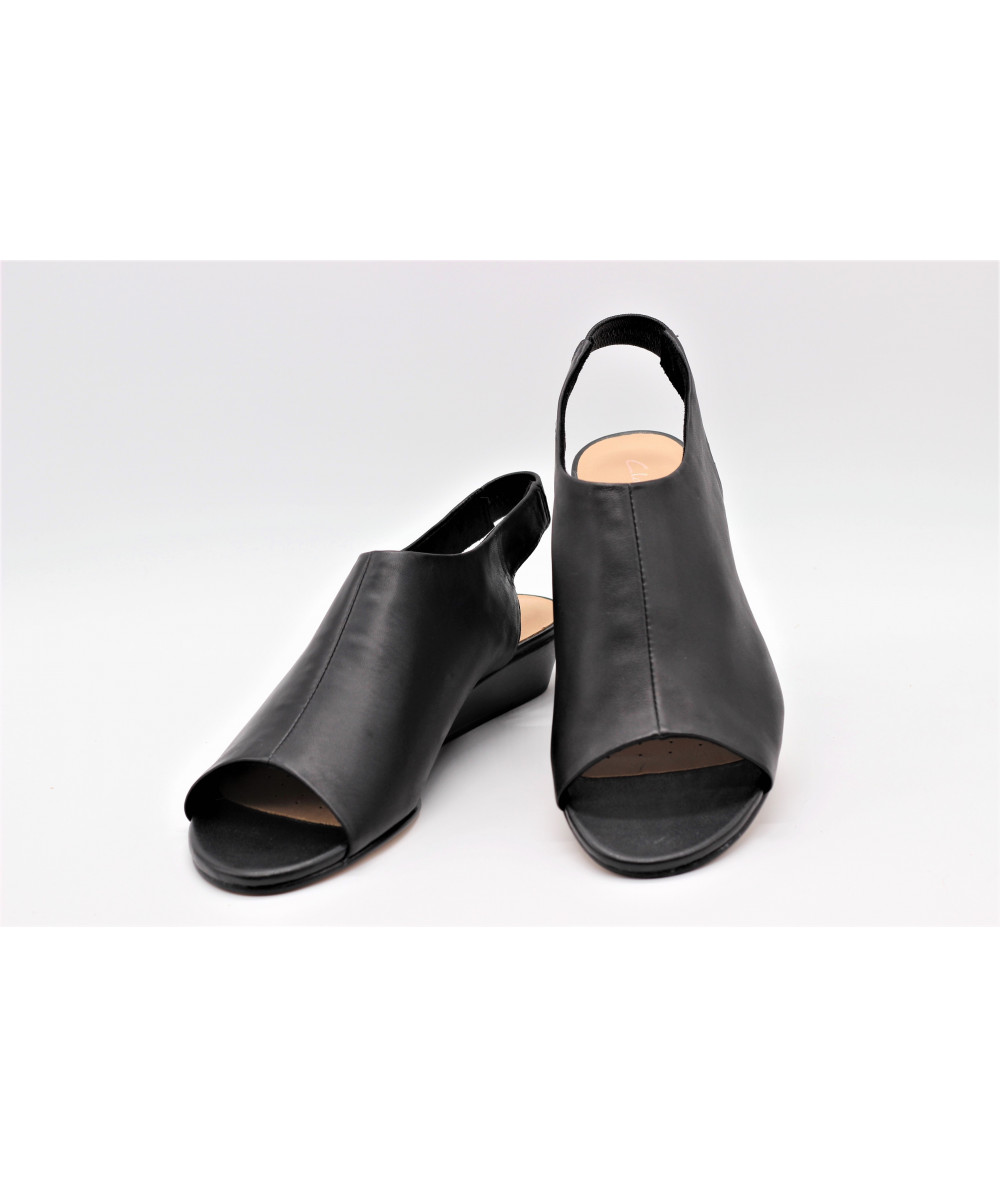 Sandales Clarks Artisan En Cuir Noir - Taille 7.5 M, Bride Cheville, Occasion Bon état