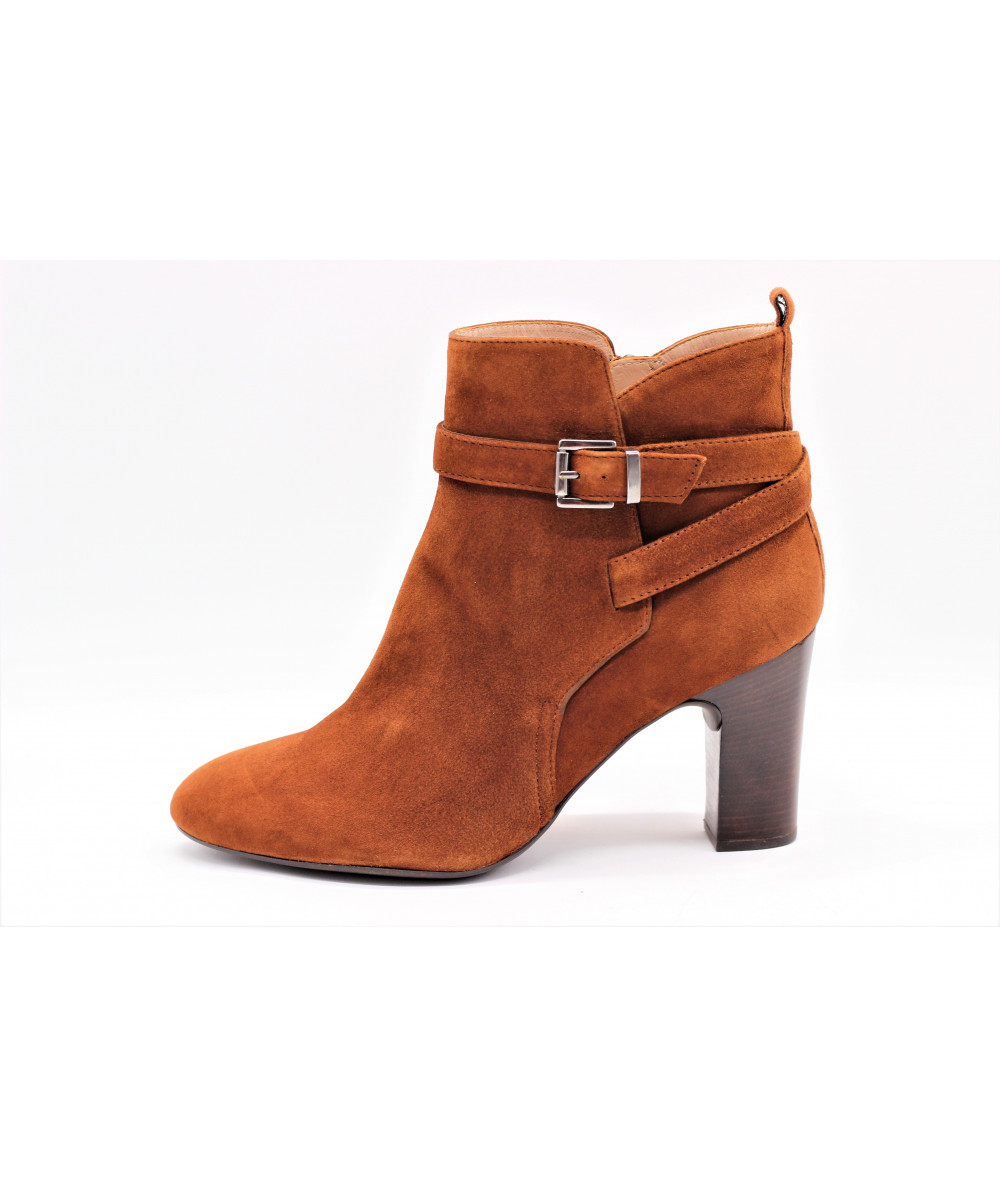 Bottines Unisa En Cuir Daim Marron - Talons Hauts - Pointure 6B - Fabrication Brésil