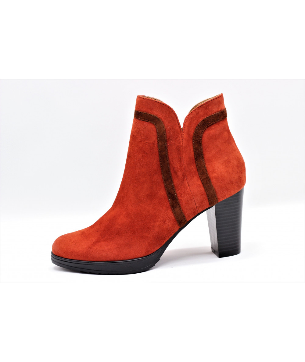 Bottines Vintage Karston Pour Femme - Cuir Marron, Talon 5cm, Pointure 37, Fabriqué En France, Occasion Très Bon état
