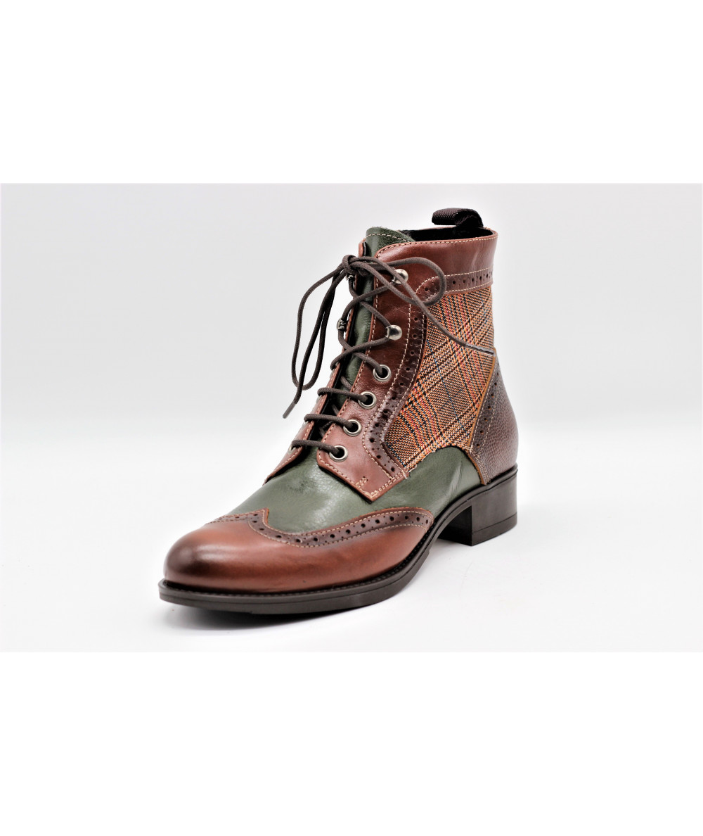 bottines à lacets femme marron