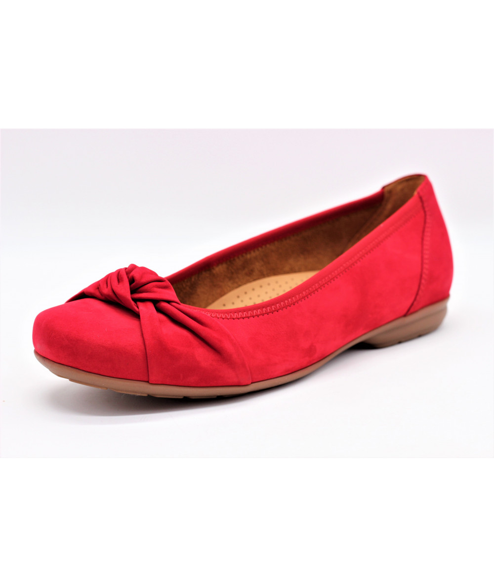 GABOR ballerine 02.643.28 en cuir velours rouge