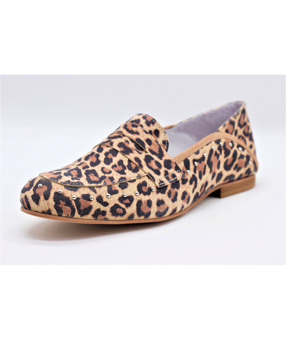 mocassin femme leopard