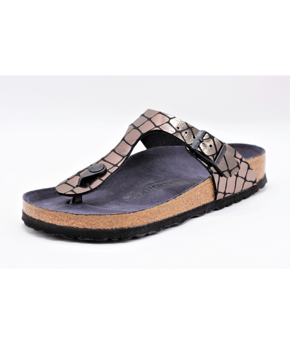 BIRKENSTOCK GIZEH GATOR GLEAM BLACK