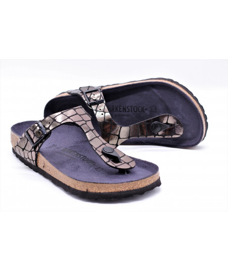 BIRKENSTOCK GIZEH GATOR GLEAM BLACK