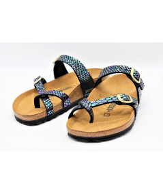 BIRKENSTOCK MAYARI SHINY SNAKE NOIR