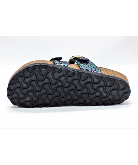 BIRKENSTOCK MAYARI SHINY SNAKE NOIR