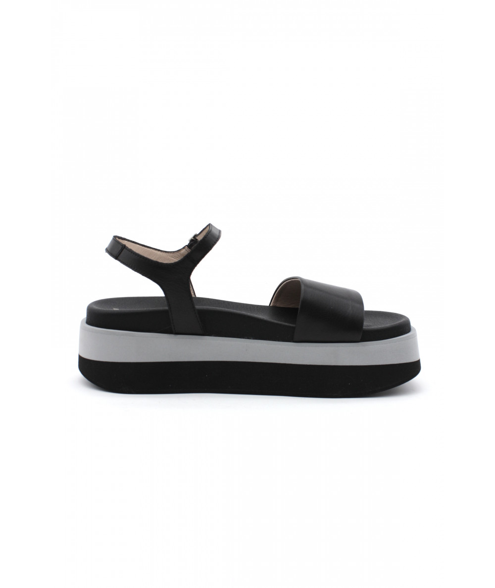 Sandales Femme Ash En Cuir Noir - Taille UK 8 (EU 41) - Style à Enfiler Avec Bride - Neuf Sans étiquette