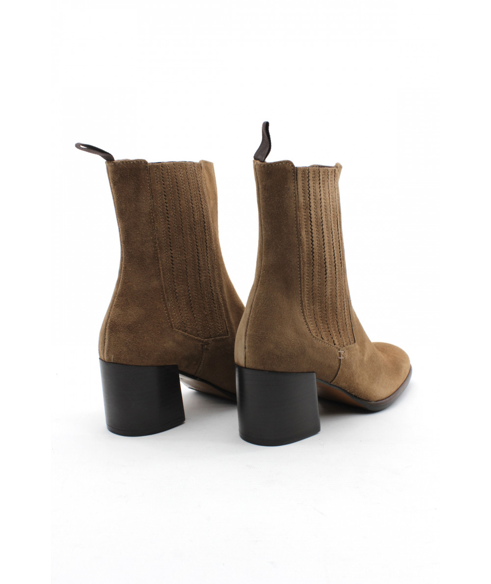 Bottes Mi-montantes Muratti Cuir Et Daim Marron Taille 39, Occasion Très Bon état