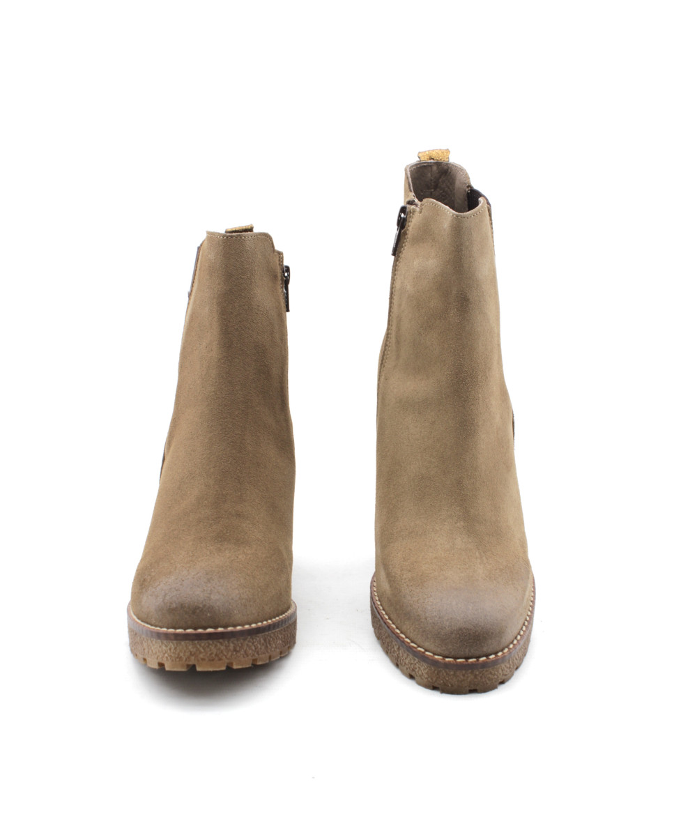 Mocassins Talons Compensés SCANDI - Taille 38 - Nubuck Taupe - Neufs Sans Boîte