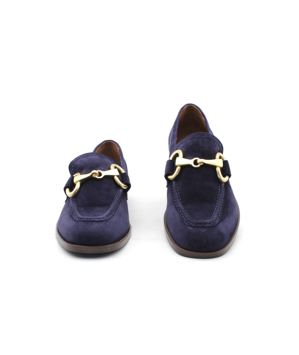 Mocassins à Franges Rosemetal – Daim Et Cuir Verni Bleu, Taille 36, Occasion