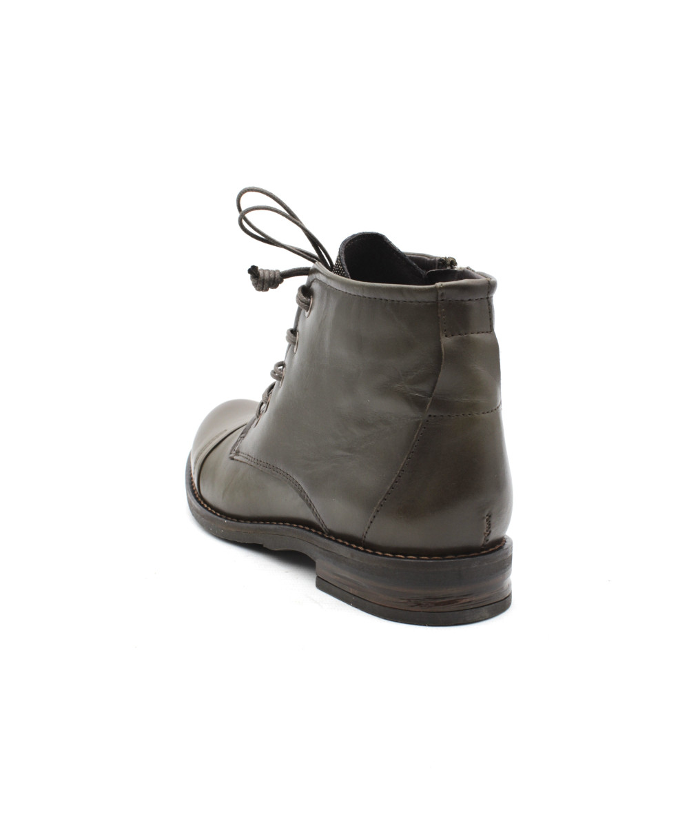 Bottines Noires Coco & Abricot En Cuir Avec Zip, Lacets Et Boucle - Taille 37 - Occasion