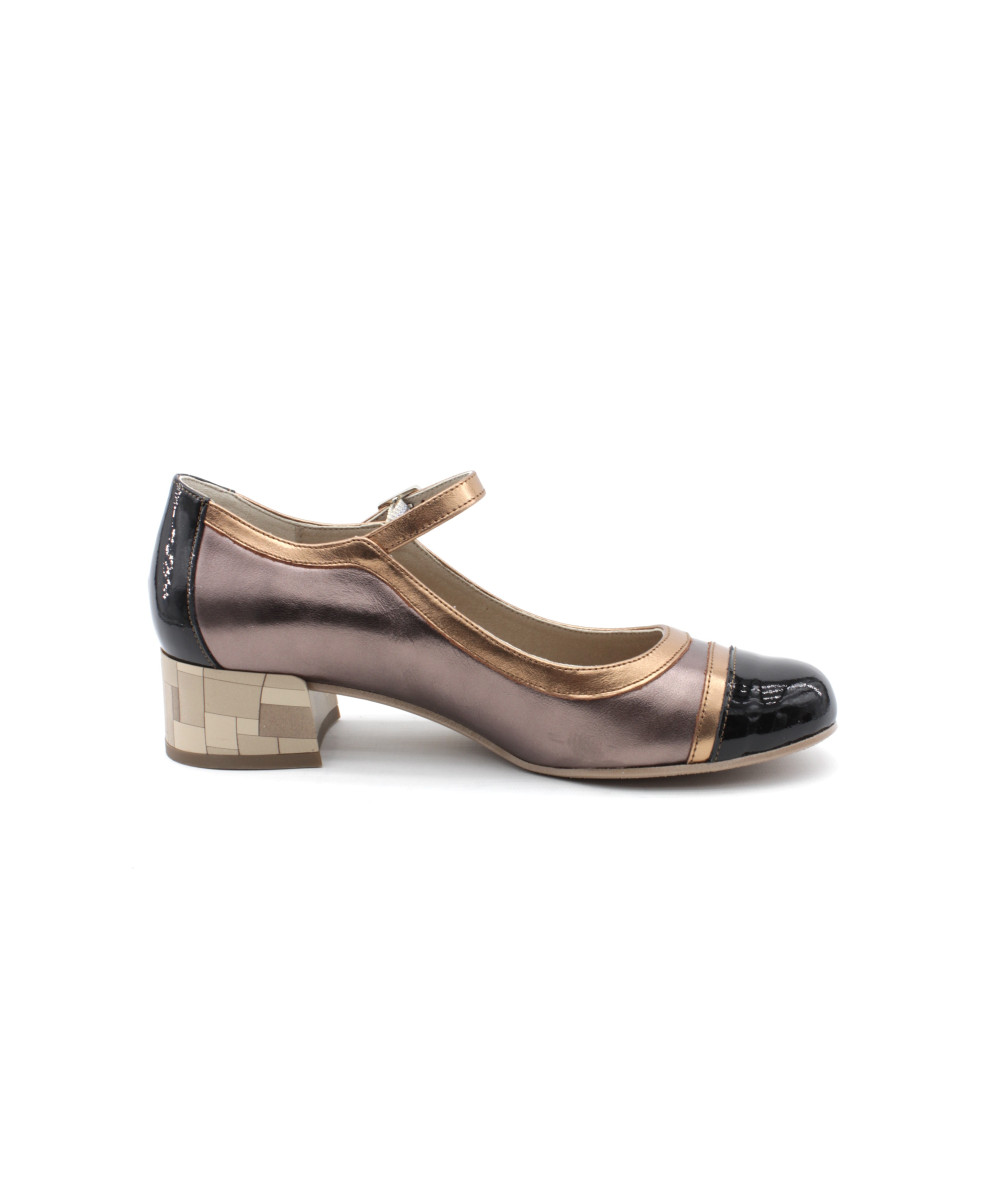 Escarpins San Marina En Cuir Verni Noir – Taille 40, Doublure Cuir, Talon 2-7cm, Occasion TBE