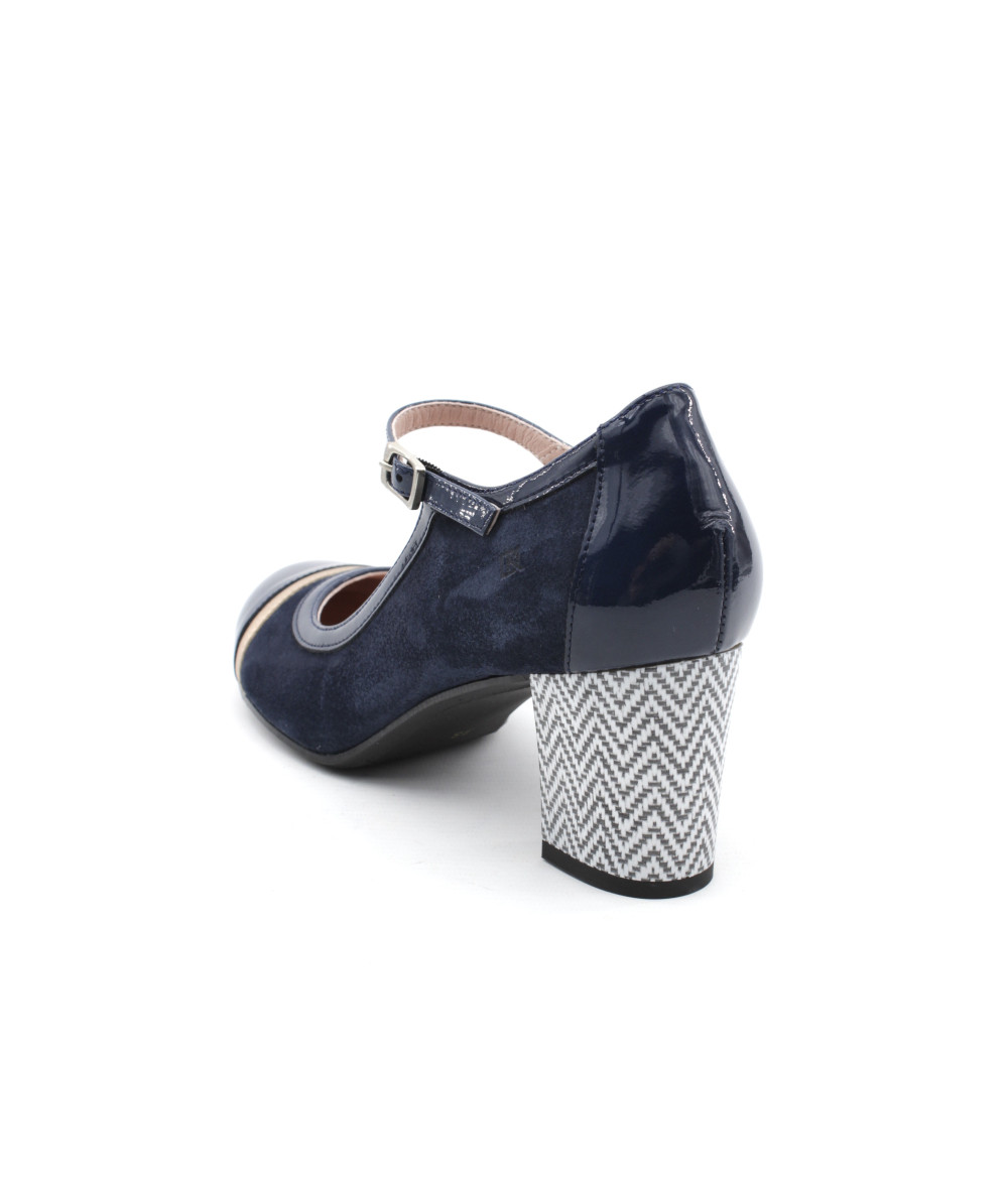 Escarpins Vintage AEROPORT DE PARIS En Cuir Marine - Pointure 41.5, Petits Talons - Style Rétro Français