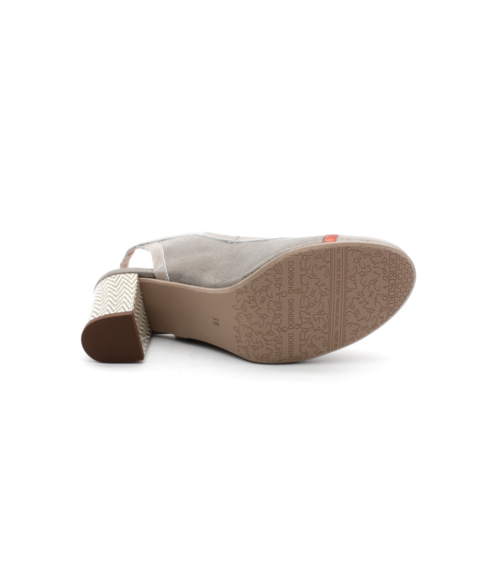 Escarpins Corine En Cuir Taupe Taille 40 - Très Bon état - Fermeture Scratch