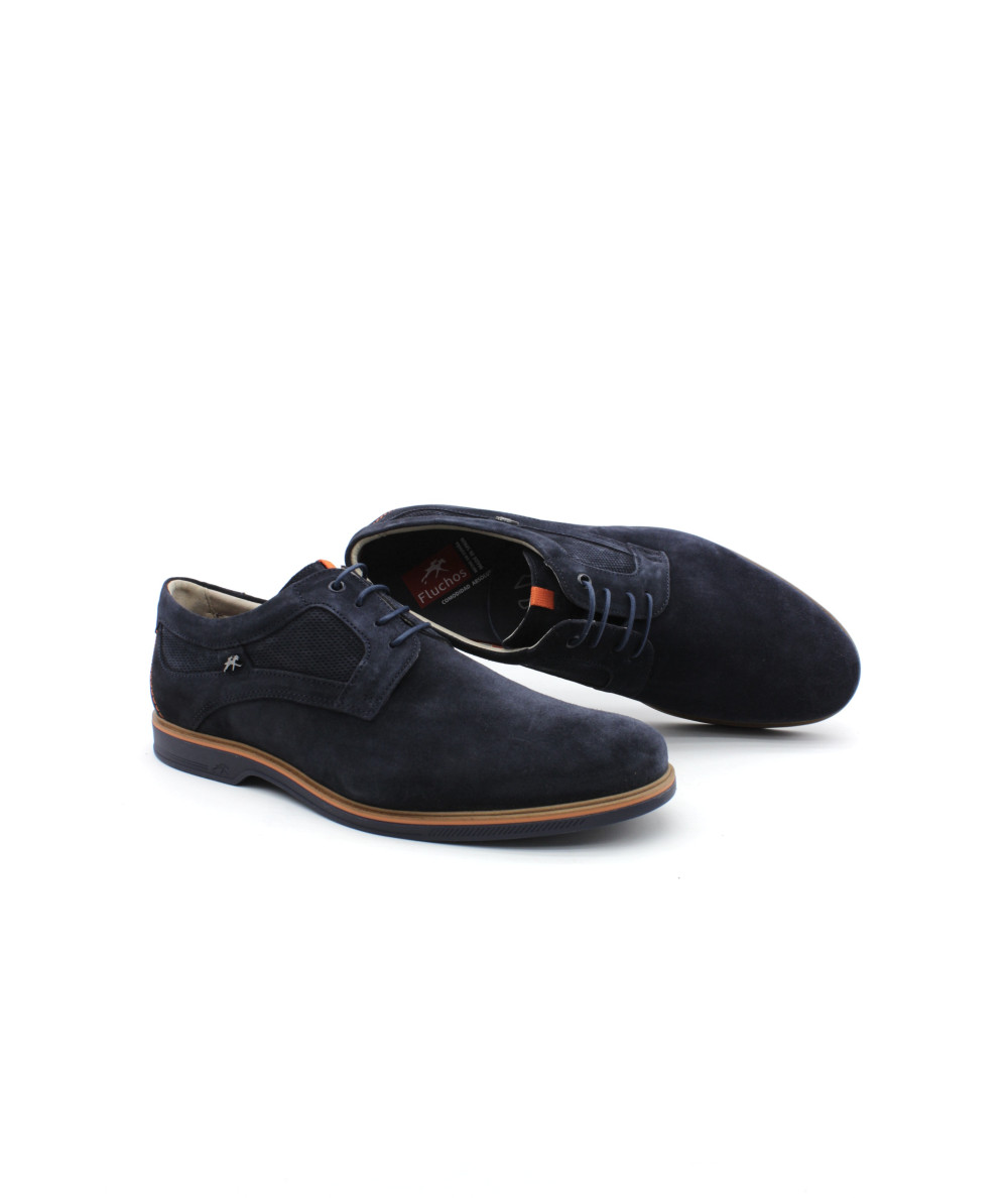 Chaussures Plates Homme Fluchos F1744 - Cuir Marine, Doublure Cuir/Textile, Confort Et Style Classique - 7
