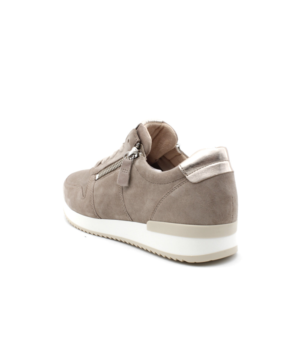 GABOR 23.420.11 Baskets Cuir Velours Taupe | L'Empreinte Chaussures