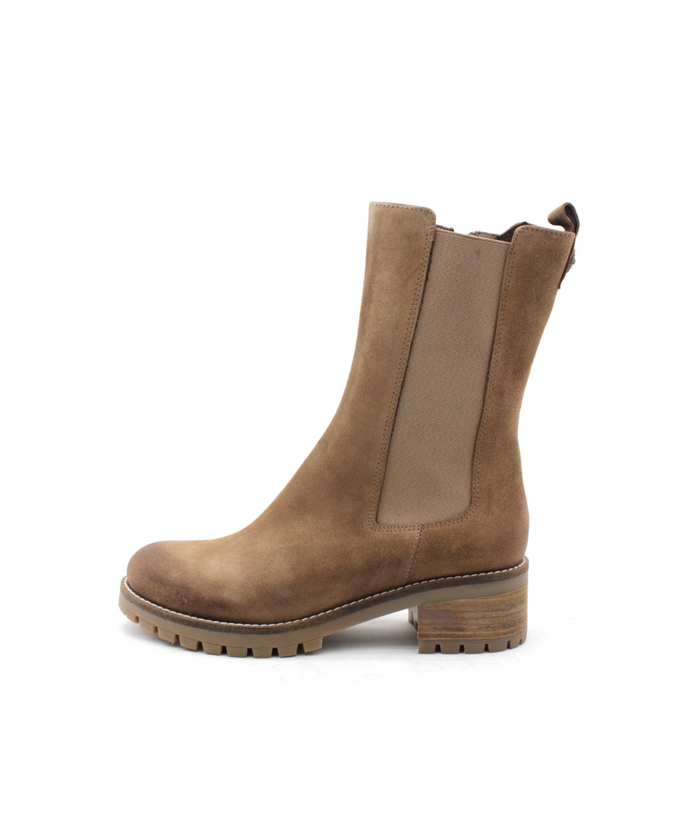 Bottes Cuissardes En Cuir Taupe Minka Design - Taille 36, Très Bon état, Talon Moyen