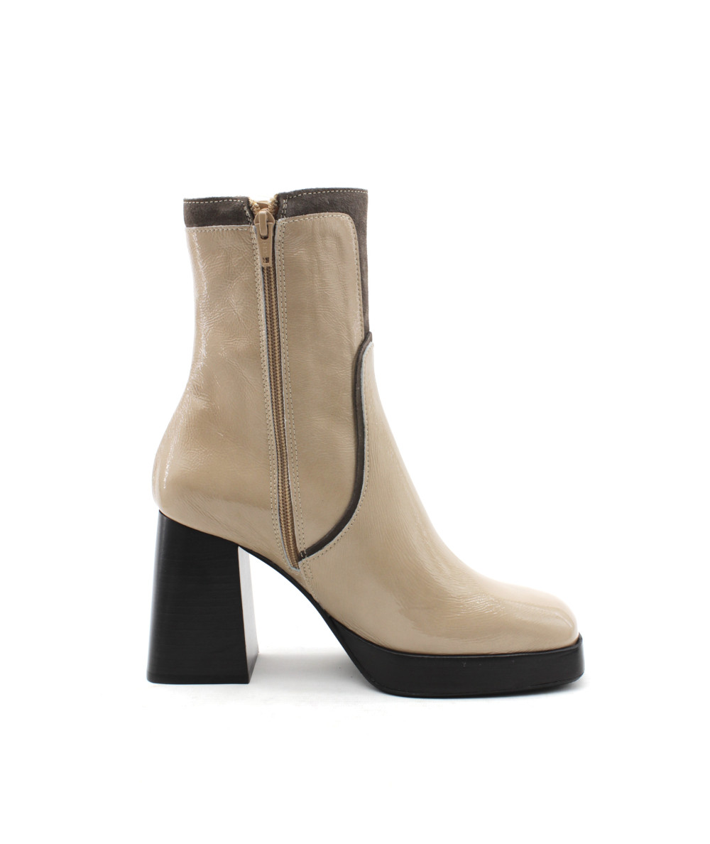 Bottes Cuir Orange Brique Julia Botella Taille 39 - Occasion Talon Bloc