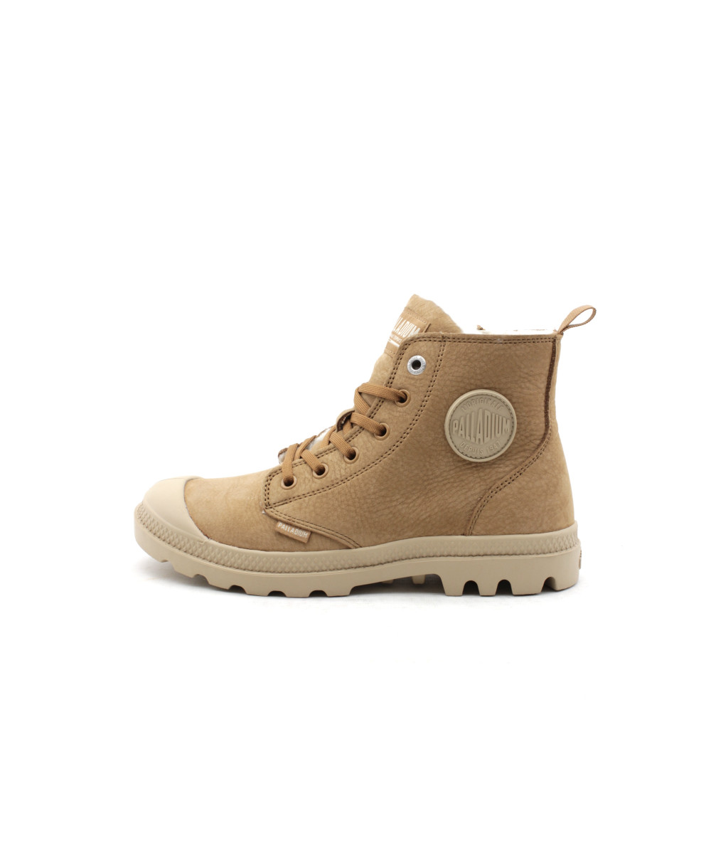 Palladium Womens Pampa Hi Veterboots Laarzen Met Veters Dames Beige