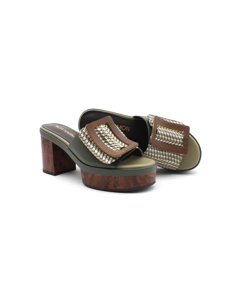 Talons Femme Noa Noa En Cuir Bleu - Taille 40, Talon Moyen, Occasion