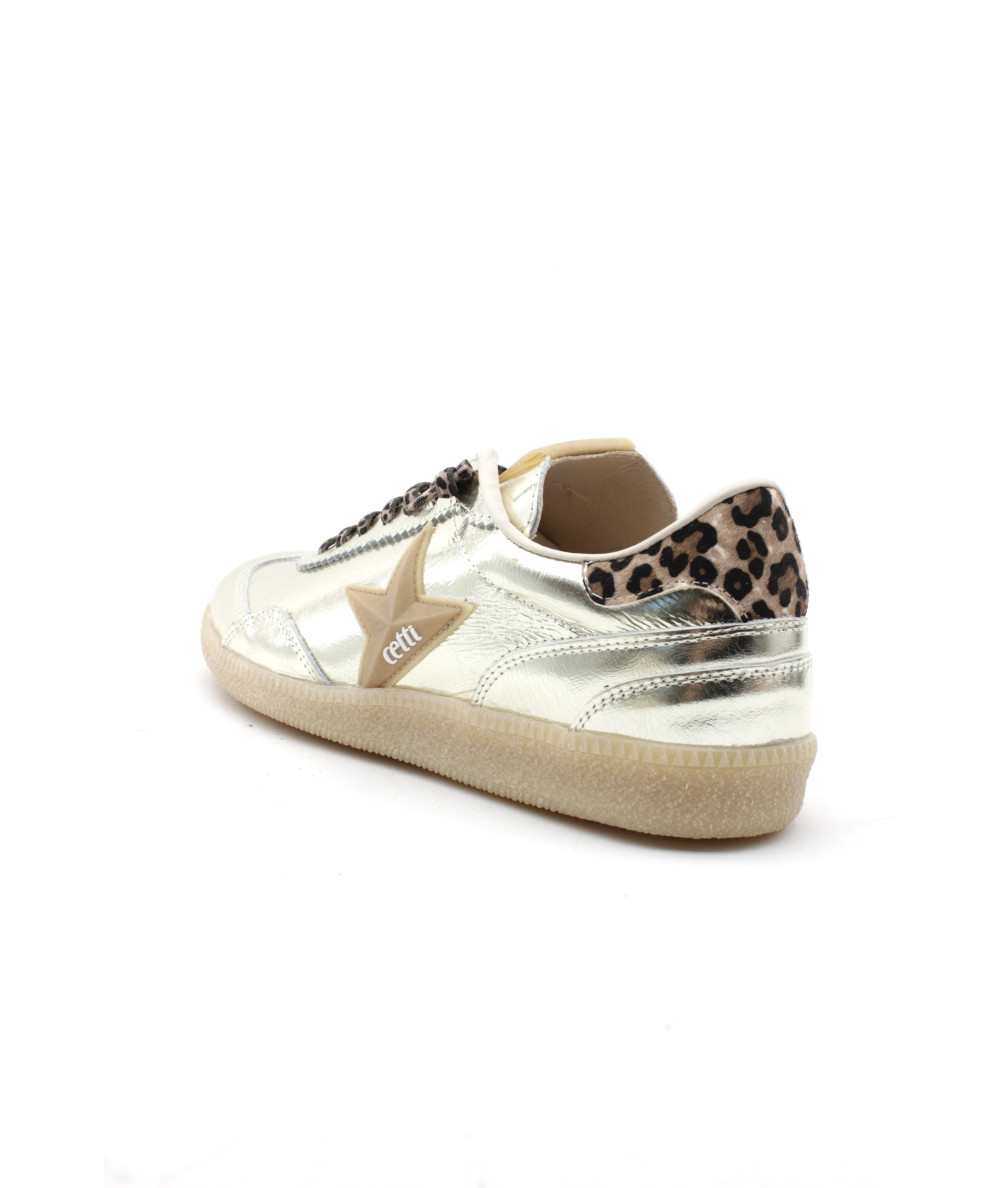 CETTI C1385 SRA Baskets Cuir Métallisé Champagne | L'Empreinte Chaussures