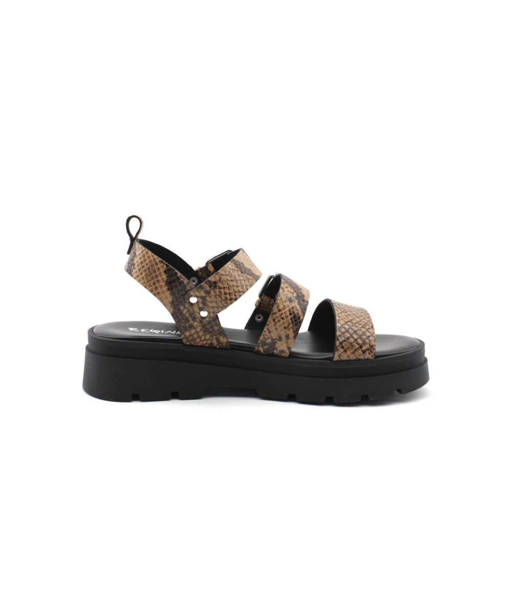 Sandales Femme Imprimé Python - Taille 40, Talon Plat, Neuf Sans Emballage